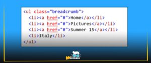کد HTML Breadcrumb